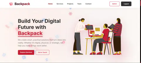Screenshot of Backpack-Website